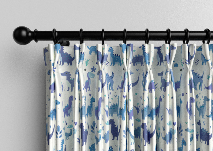 Dino Land, Blue Denim - Made to Measure Curtains - Image 10